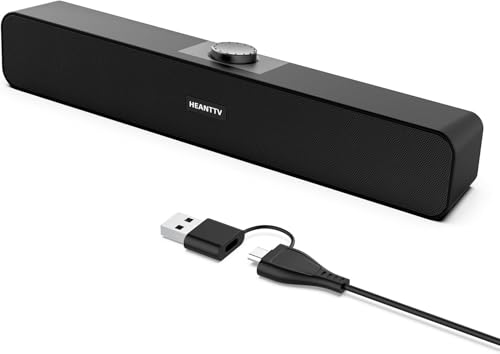 HEANTTV PC Speaker, Bluetooth-Lautsprecher, USB Speaker, PC Soundbar, Desktop Speaker, with Adapter TYPE-C and Horn sound quality upgrade, Computer Speaker, Laptop, Tablet, Smartphone