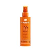 Collistar Latte Spray Abbronzante SPF 20, Ricco di vitamina E, Fresco, Superassorbibile e Water-Resistant, è il Solare Ideale per Gli Sportivi. Per Viso e Corpo, 200 ml