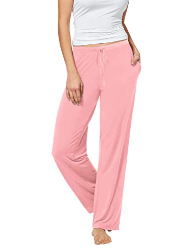 TAIPOVE Bas de Pyjama Femme Uni Basique Pantalon d'Intérieur Salon Chambre Sommeil Rose XX-Large