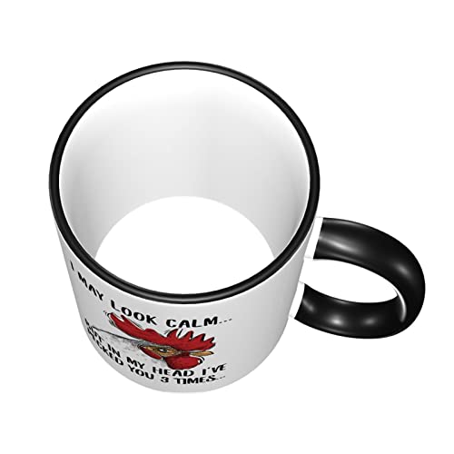 Divertidos regalos de pollo para mujer, taza de café, taza de café, color de borde - Imagen 5