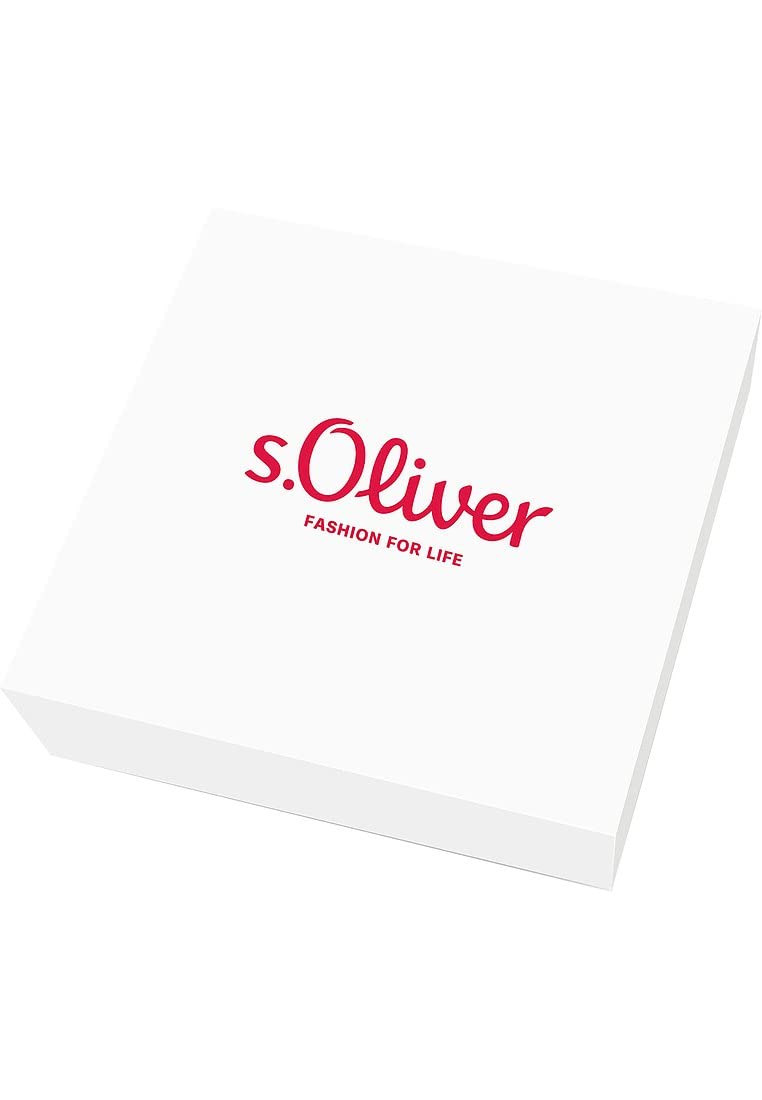 s.Oliver Kette mit Anhänger Edelstahl Leder Herren Halsschmuck, 45+5 cm, Silber, Kommt in Schmuck Geschenk Box, 2038006