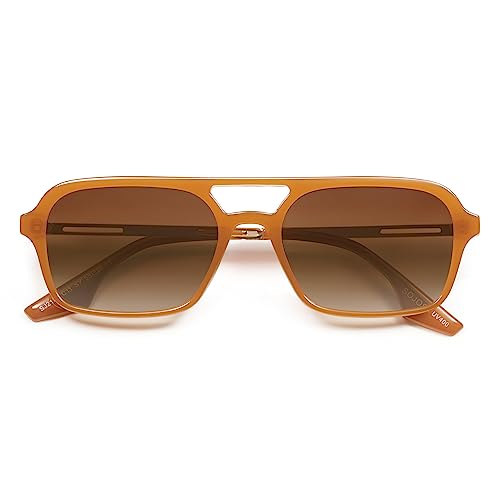Image of SOJOS Vintage Polarized Aviator Sunglasses for Women Men 70s Retro Flat Narrow Rectangular Womens Glasses SJ2186