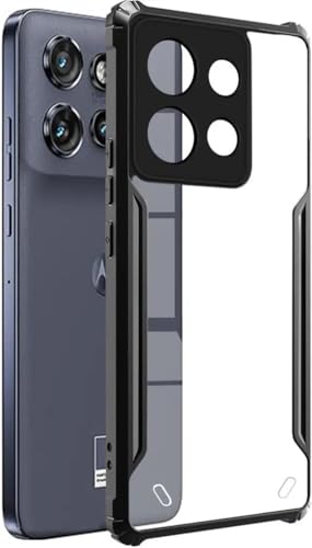 Image of Spazy Case Motorola Edge 60 Back Cover | Transparent Crystal Clear Hard PC Back Case with TPU Bumper, Drop Protection Case Cover for Motorola Edge 60