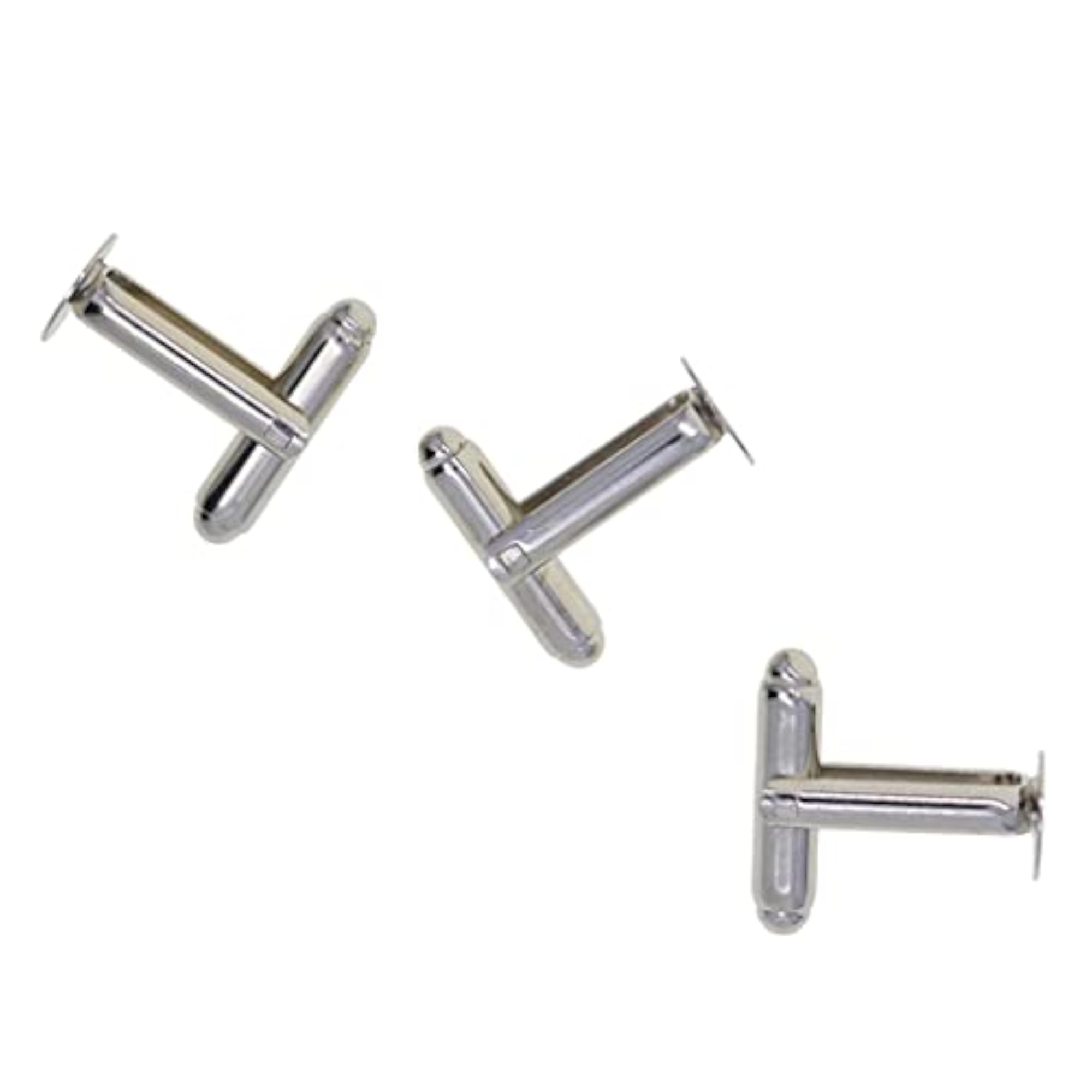 Antiqued Silver Round Blank Settings Cuff Links, 20 Pieces