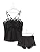 Produktbild Iris & Lilly Damen Pyjama-Set aus Satin, Schwarz (Black Beauty), S, Label: S