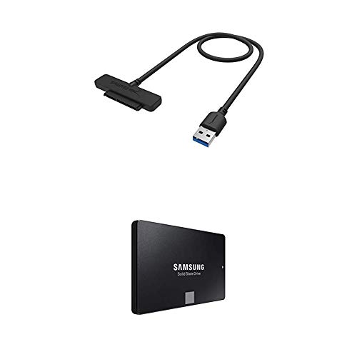 Sabrent USB 3.0 to SSD / 2.5-Inch SATA I/II/IIIHard Drive Adapter (EC-SSHD) + Samsung 860 EVO 500GB 2.5 Inch SATA III Internal SSD (MZ-76E500B/AM)