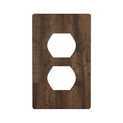 Guivupp Light Brown Wood Grain Electrical Outlet Cover Decorative Funny Wall Plate For Bedroom Kitchen Living Room Home Decor #TOP30