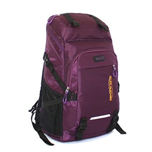 Eysee Backpack Canvas Camping Hiking Backpack Trekking Backpack Water Resistant Rucksack for Men Women, Purple, 56 long