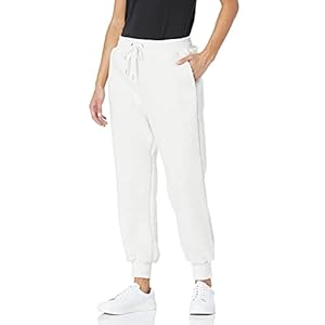 [BLANKNYC] Womens Luxury Clothing Faux Sherpa Drawstring Joggers, Comfortable & Stylish Sweatpant, Vanilla Ice, Medium