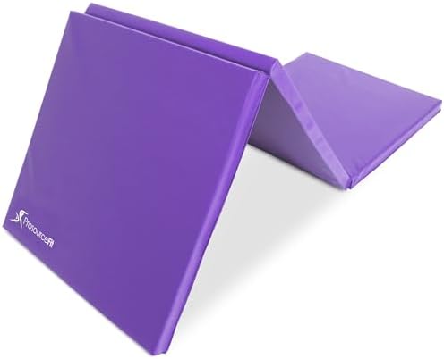 ProSource Tri-Fold Folding Thick Exercise Mat 6'x2' with Carrying Handles for MMA, Gymnastics, Stretching, Core Workouts
