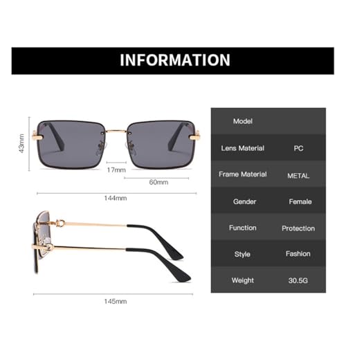Metal Small Sunglasses Women Men Rectangle Vintage Hip Hop Sun Glasses Female Eyewear UV4002