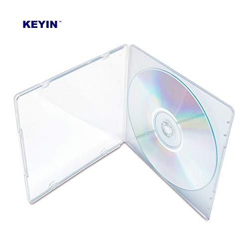 KEYIN Slim Single Clear PP Poly CD Case, 100-Pack