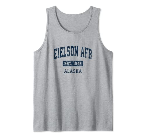 Eielson AFB Alaska AK Vintage Sports Establecido Diseño Marino Camiseta sin Mangas