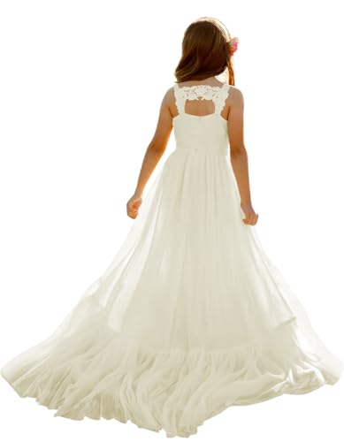 MCieloLuna Boho Flower Girl Dress for Wedding 2025 Floor Length Elegant Lace Applique First Communion Dresses