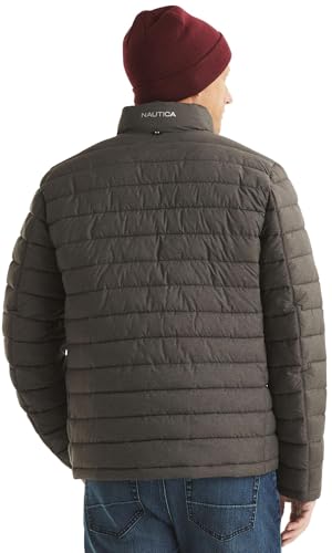 Image of Nautica Men's Reversible Quilted Puffer Jacket -Midweight Mechanical Stretch Winter Coat