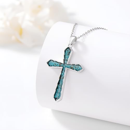 Cross Necklace for Women 925 Sterling Silver Cross Pendant Religious Christian Jewelry Faith Easter Gifts for Wife3