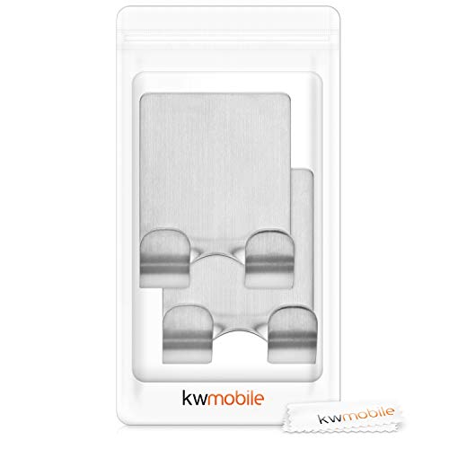 kwmobile 2x selbstklebende Halterung für Rasierer - für versch. Oberflächen - Nassrasierer Halter Set - Wand Haken Silber - Image 8