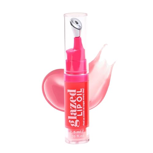 Tinted Lip Oil – Sérum de brillo hidratante, tinta de relleno hidratante, remedy para viajes de trabajo al aire libre, accesorios de maquillaje de belleza, 0,75 x 0,75 x 4,29 pulgadas