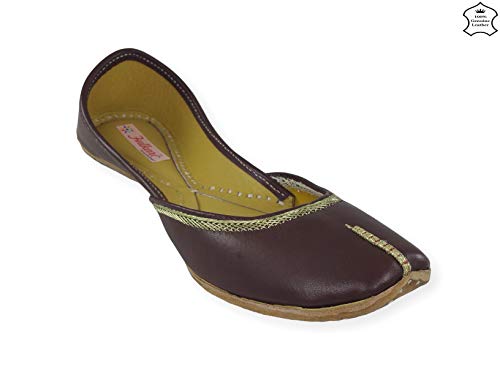 Image of Fulkari Women's Nappa Soft Genuine Leather Juttis | Bite and Pinch Free Jutis | Punjabi Jutti For Ladies | Casual Flat Stylish Mojari | Ethnic Flats For Girls |