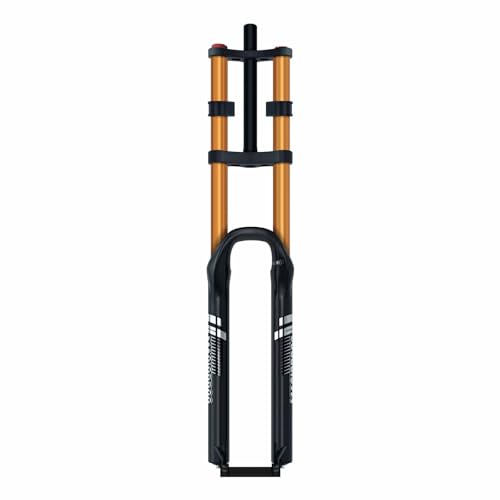 BSFHQS Luftgabel 26 27.5 29 Zoll Mountainbike Federgabel 1-1/8' Gerade Doppelschulter Downhill Gabel Federweg 180mm 9 * 100mm QR Manuelle Scheibenbremse Vorderradgabel(Gold,29in)