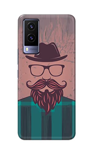 Image of PRINTFIDAA Man Icon with Beard Shirt Hipster Printed Designer Hard Case for Vivo V21e 5G Back Cover -(e) RPM1001