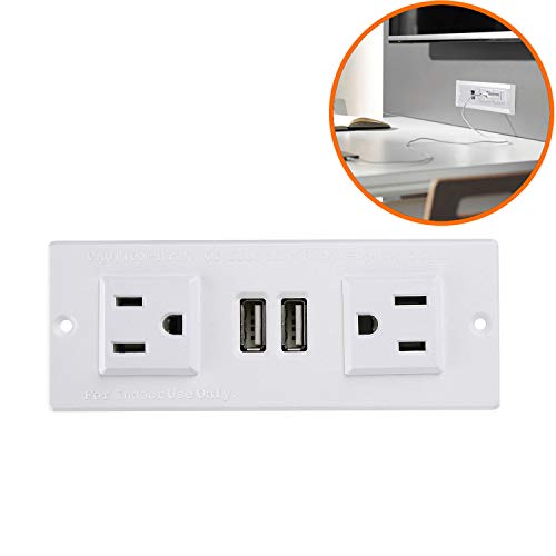 Furniture Recessed Power Strip, Recessed Desk Outlet with USB, In Conference Desk Recessed