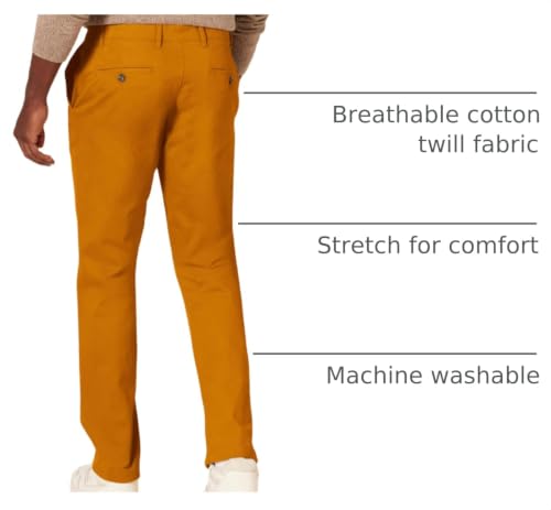 Amazon Essentials Men's Slim-Fit All-Day Stretch Casual Chino Pant, Dark Camel, 29W x 29L - image 4