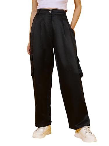 Image of KOTTY Women's High Rise Relaxed || Straight || Joggers Fit Cargo's for Pants || Trousers