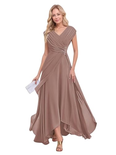 Chiffon Lace Mother of The Bride Dresses for Women Pleated Teal Length Evening Gown Formal Midi Wedding Guest Dress