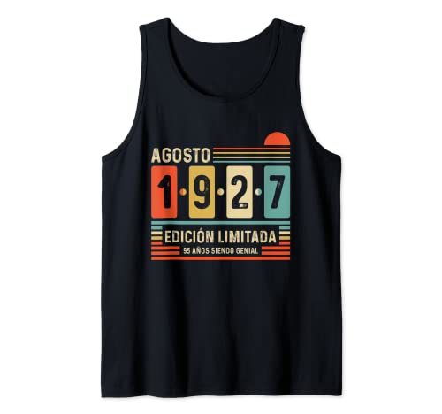 95 Años Agosto 1927 Leyenda Regalo 95 Cumpleaños Camiseta sin Mangas