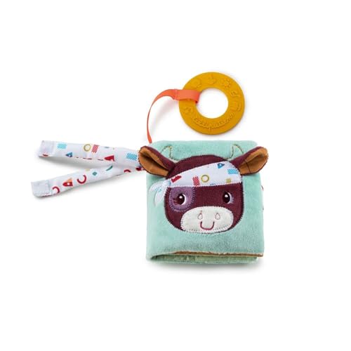 Lilliputiens - Primer Libro de Tela para bebés La Granja - Libro de Despertar Interactivo con Anillo de dentición y Animales Divertidos - Primer Libro para estimular los bebés Desde los 6 Meses;83126