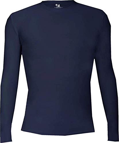 Badger Sports Pro Compression L/S Crew Navy Small