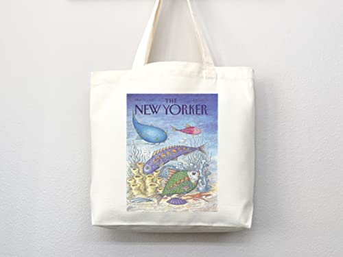 Bolso tote New Yorker con arte y pouch a juego miniatura 2