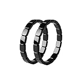DivaGlamz Hematite Bracelet For Men, Reclaim Your Edge & Confidence Natural Hematite Stone Beaded Stretch Healing Bracelets Inspirational Gifts Jewelry (2P-Black Square)