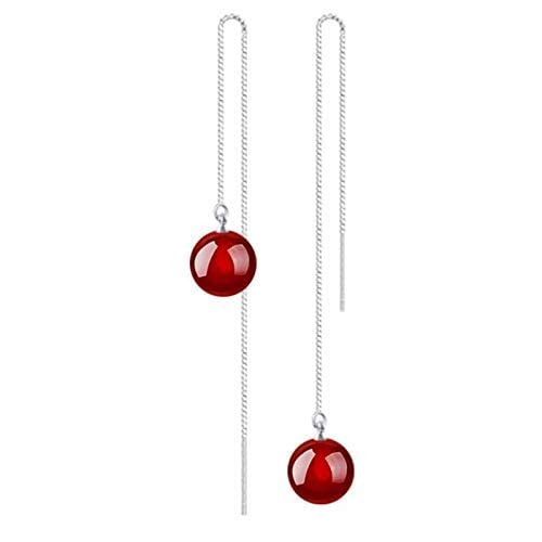 Orecchini a Bottone, Eleganti Orecchini a Bottone Lunghi da Donna con Strass alla Moda 925, Regalo per allergie ai Gioielli/Nero