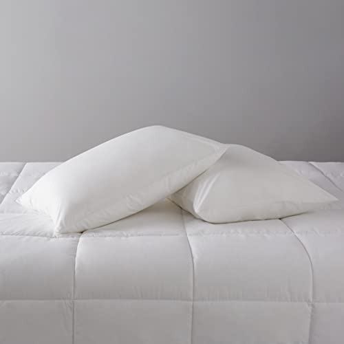 Amazon Basics Down Alternative Bed Pillows, Medium Density For Back And Side Sleepers, King, 2-Pack, White, 36 In L X 20 In W #TOP4