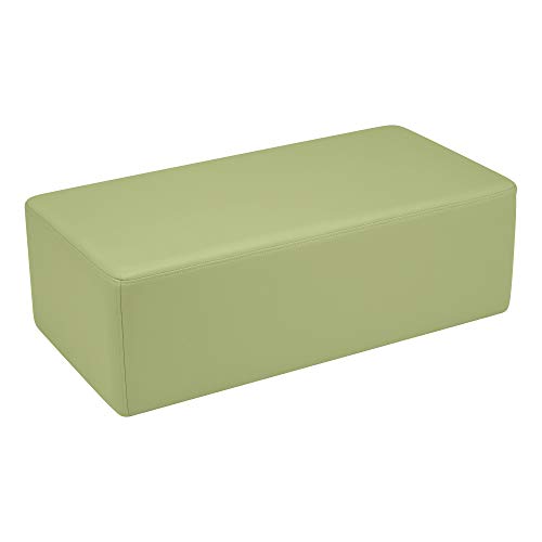 Image of Sprogs 12 inch H Structured Rectangle Stool -Flexible Modular Collaborative Soft Seating for Office, Home, Lounge and School Classrooms with Durable Frame -Fern Green