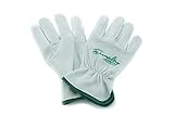 Heavy Duty Goatskin Leather Work Gloves for Men and Women. General Purpose Utility, Driver, Rigger, Safety, and Gardening Gloves (Medium)