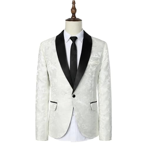 Thatrich Mens White Suit Jacket Casual Business Blazer Formal Tuxedo One Button Jacket Wedding Party Suits Fall Winter Coats3