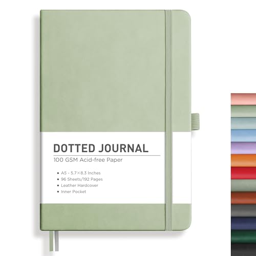 Image of RETTACY Dotted Journal Notebook, 192 Pages, A5 Medium Size (5.7'' x 8.3'')
