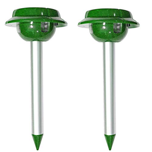 GARDEN SECRETS (2 Pack) Professional Solar MOLE & Snake Repellent, Gopher Mole Snake Scorpion Worm etc. Detterent, Keep The pests Away from Your Property Within 2-4 Weeks, Whole Year Full Warranty!