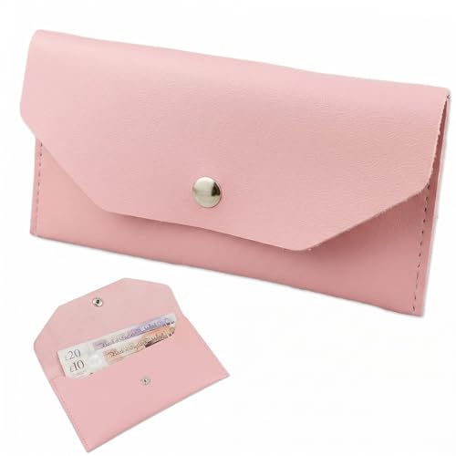 Geukmun Money Wallet- Reusable Travel Wallet for Travel and Budgeting Money Pouch for Cash Gifts Waterproof Budget Envelopes Money Pouch Cash Holder (Pink)