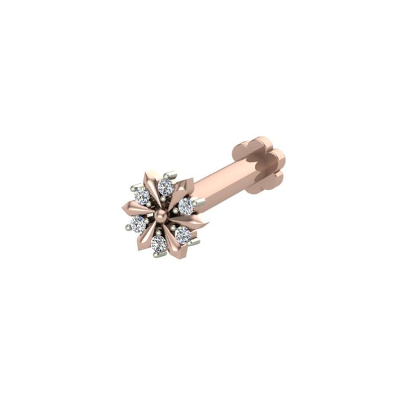 14k /18K Yellow/White/Rose Gold Diamond Nosepin (Screw) for Women and Girls-image-38