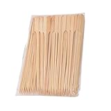 wisoolkic 100 Uds. Tenedores de Fruta de 20cm de Longitud para cocinar al Aire Libre, Pinchos de bambú para cocinar, Utensilios para Barbacoa y cóctel, Utensilios para Fiesta de Boda