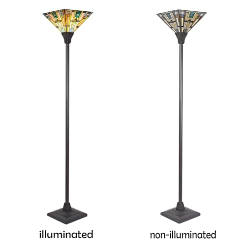 Cotoss CB144305TF Tiffany Torchiere Floor Lamp,70 Inch Tall Stained Glass Floor Light,Antique Style Mission Standing Corner Lamp thumb #5