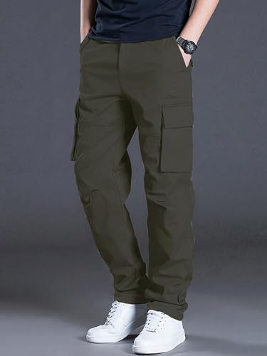 Image of Leriya Fashion Men's Cargo Pants | Multi Pocket Cotton Cargo Joggers for Men | Loose Fit Stylish Pant with Pockets | Casual Baggy Trousers & Streetwear Lower