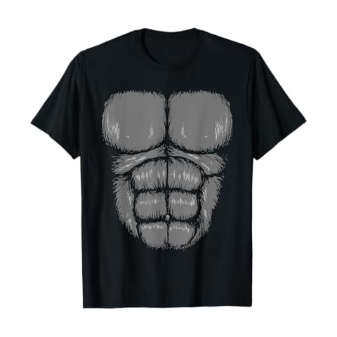 Halloween Funny Gorilla Monkey Belly Chest Costume T-Shirt Cover