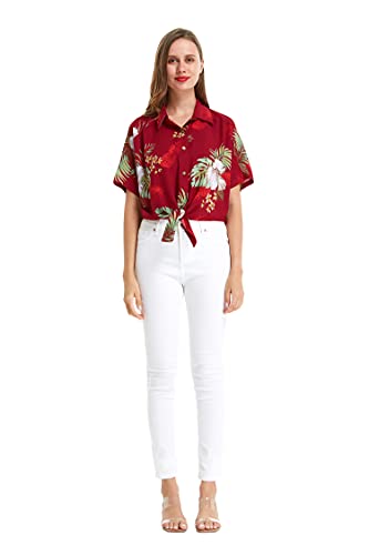 Image of Matchable Family Hawaiian Luau Men Women Girl Boy Clothes in Pineapple Garden Burgundy