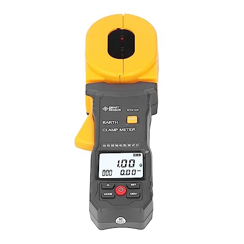 Gugxiom Pinza Amperometrica Digitale Pinza per Misuratore di Resistenza di Terra 55x32 Mm, ST4100 LCD Pinza per Terra Tester di Terra Risoluzione Resistenza 0,001Ω 0,01 MA,