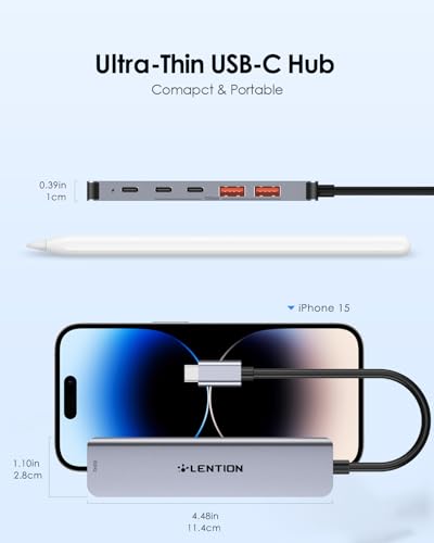 Hub USB C HDMI 4K@60Hz, PD 100W, 10Gbps Adattatore USB C USB 3.2 Gen 2 (2 USB-C & 2 USB-A), Docking Station per MacBook Pro 2024-2016, Nuovo Mac Air, iPhone 15 Plus Pro Max e Altro (CE37) - Hub USB - Immagine 6